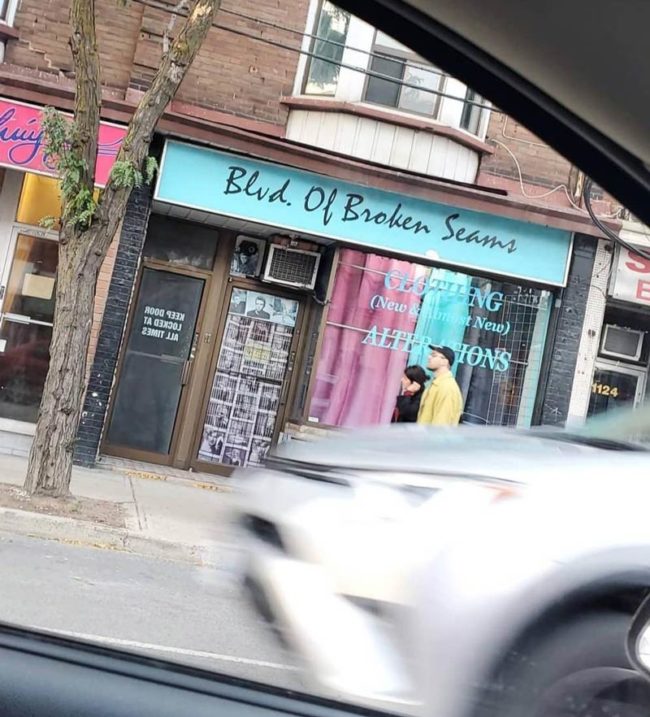 The name of this clothing alteration store in Toronto