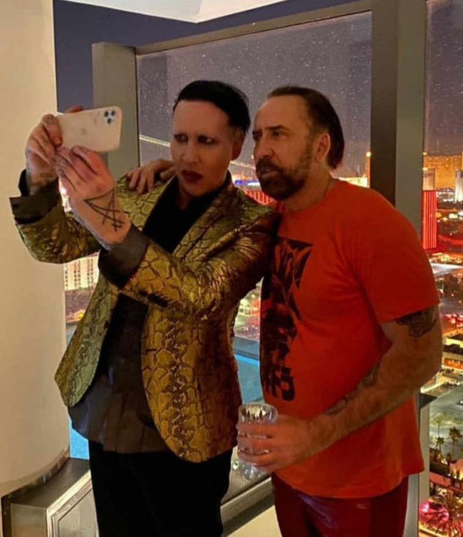 The crossover we've all been waiting for. Proof that Marilyn Manson and Nicholas Cage are Not the same person