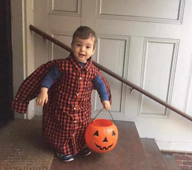This kid wanted to be “a shirt” for Halloween