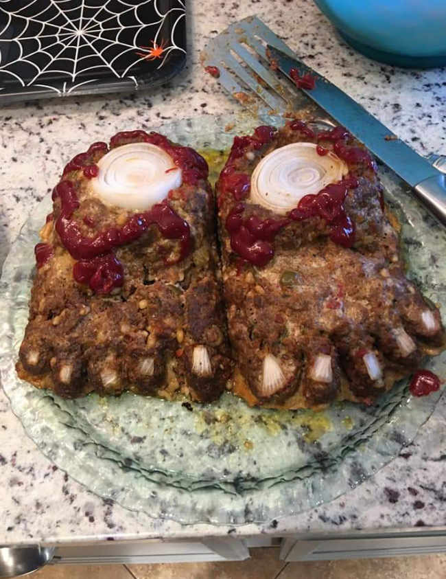 My dad was so proud of the feetloaf he made for Halloween