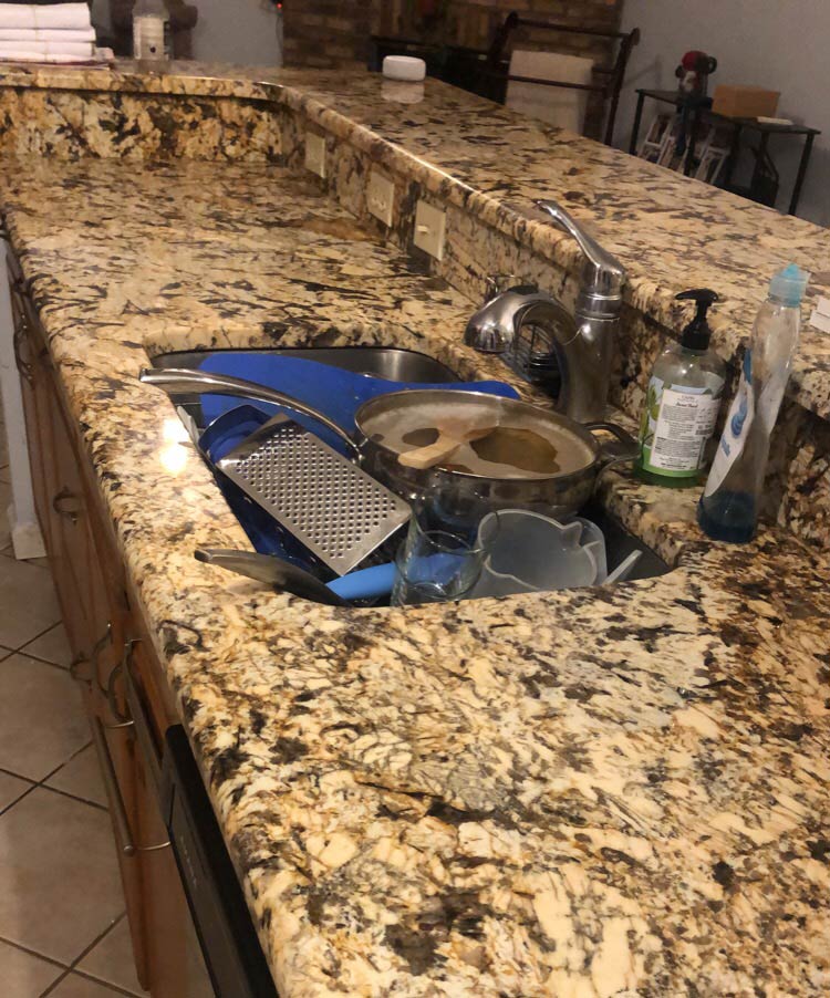 I asked my husband to make sure the kitchen counter was clean