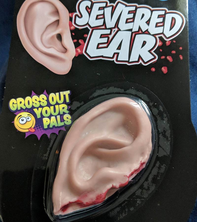 I was born without an ear. So for Christmas my roommates got me this