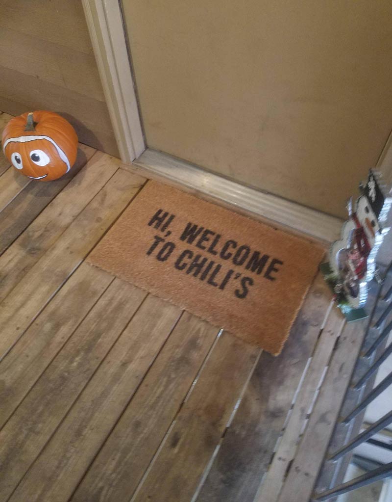 This persons doormat at the apartment complex I delivered to today