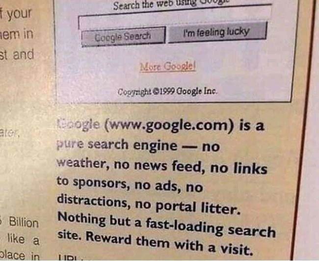 Google is a pure search engine