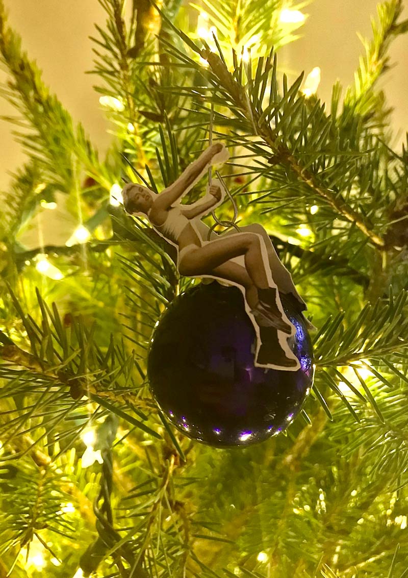 For the 7th Christmas in a row, my Miley Cyrus Christmas wrecking ball. My wife hates it so much