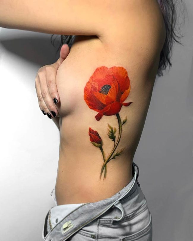 Poppy Girl's Side Tattoo