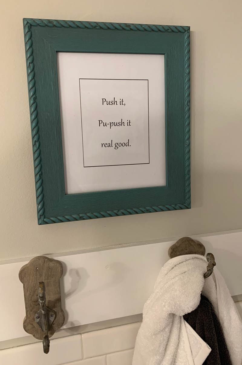 I’m staying in an Airbnb and this is hanging in the bathroom