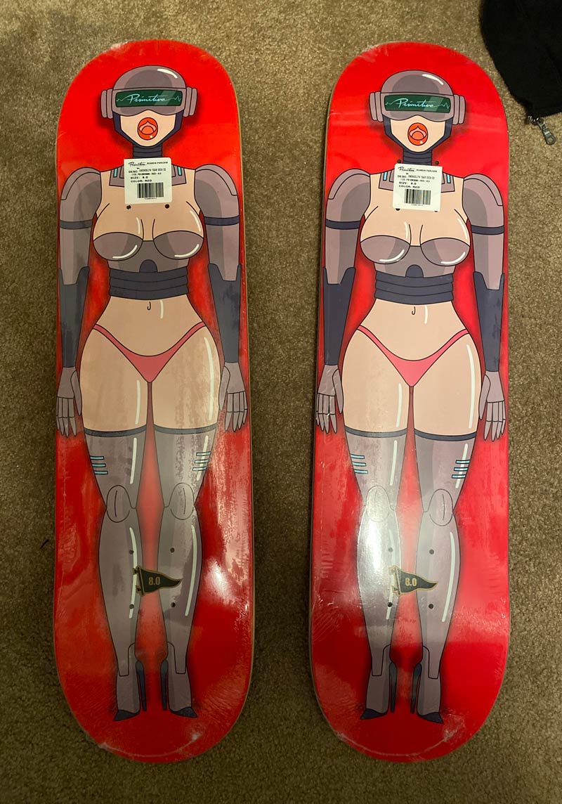 Ordered ‘mystery decks’ for my 6 year old son & 11 year old daughter from a skateboard company and these are what we got in the mail today