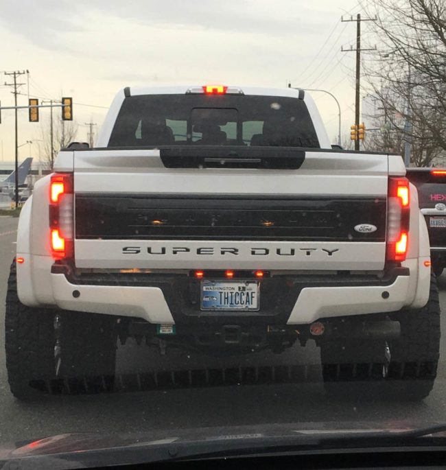 This truck and the license plate