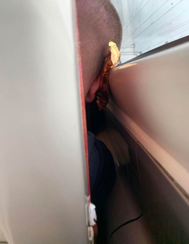 The man in front of me used a twix as a pillow