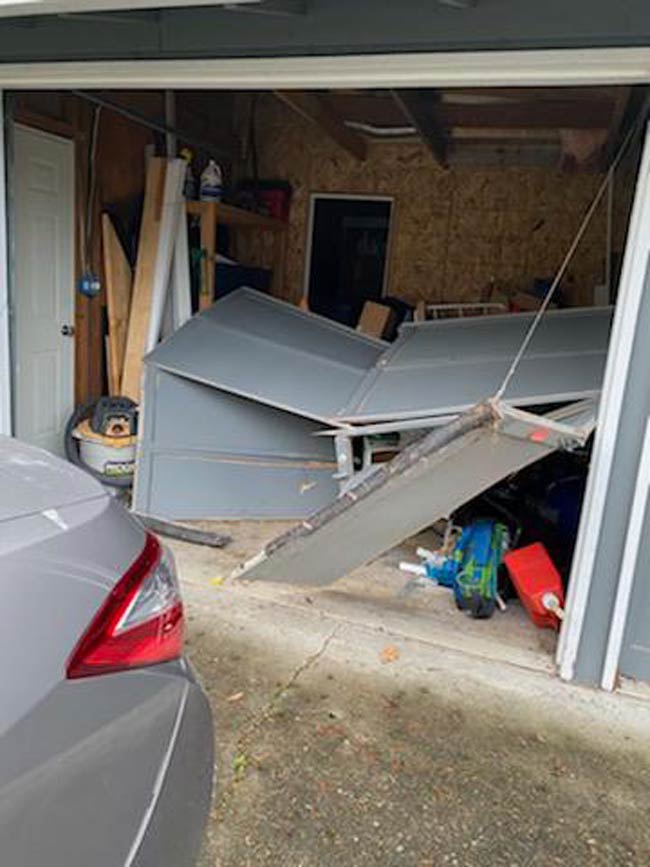 My wife tells me her mom backed the car into the garage. I think - Oh man, I hope it’s not a huge dent...