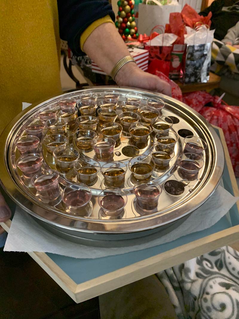 My girlfriend's mom passed out shots for thanksgiving on a communion tray