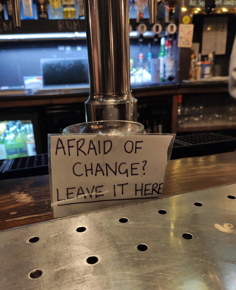 Seen in a London pub
