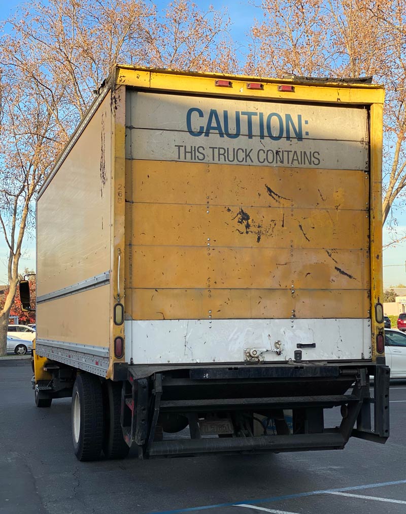 Caution This truck contains..