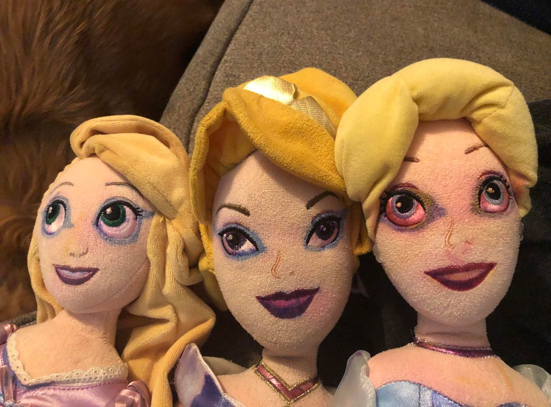 My daughter used markers to put “makeup” on her dolls. I tried to wash them. Cinderella had an especially rough night