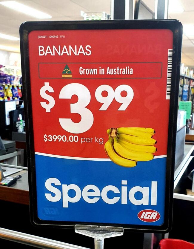 Expensive bananas