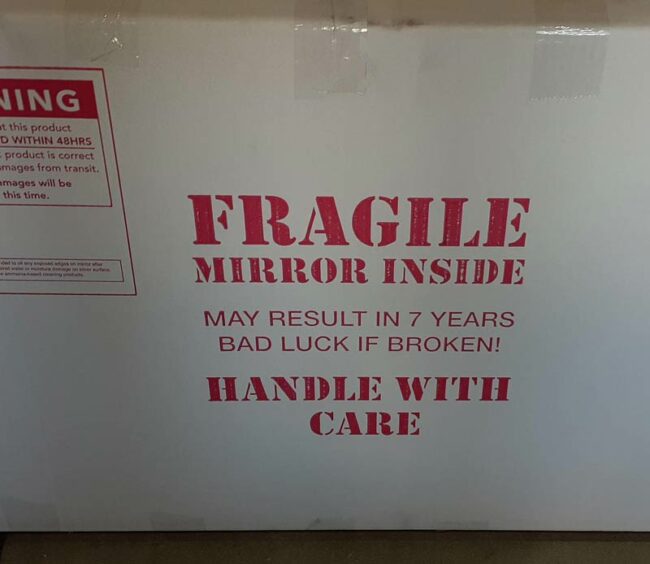 This mirror that arrived at my work