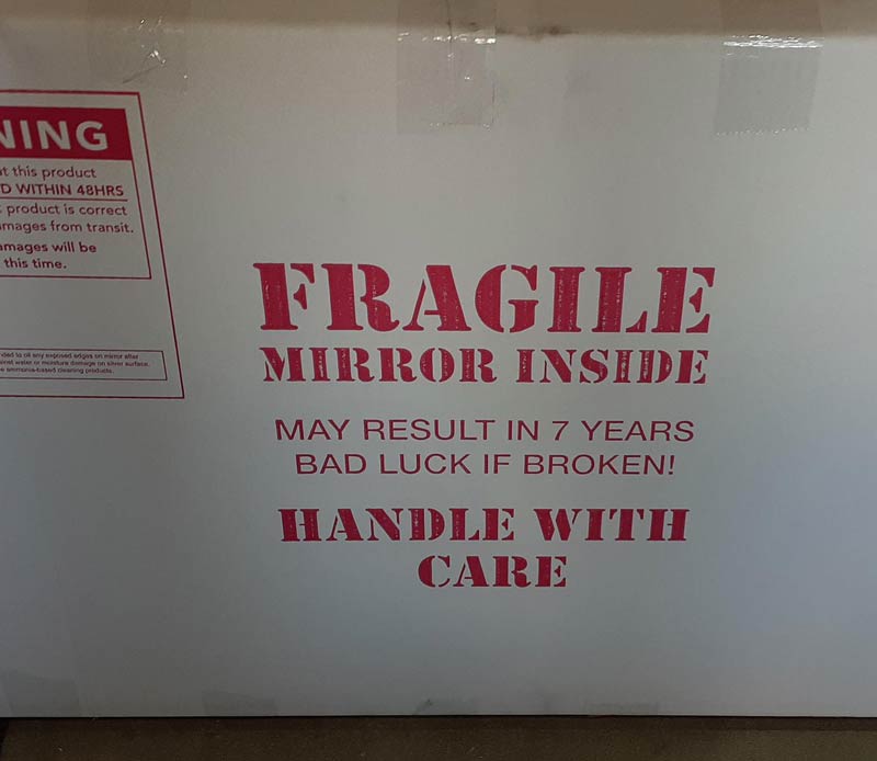 This mirror which arrived at my work
