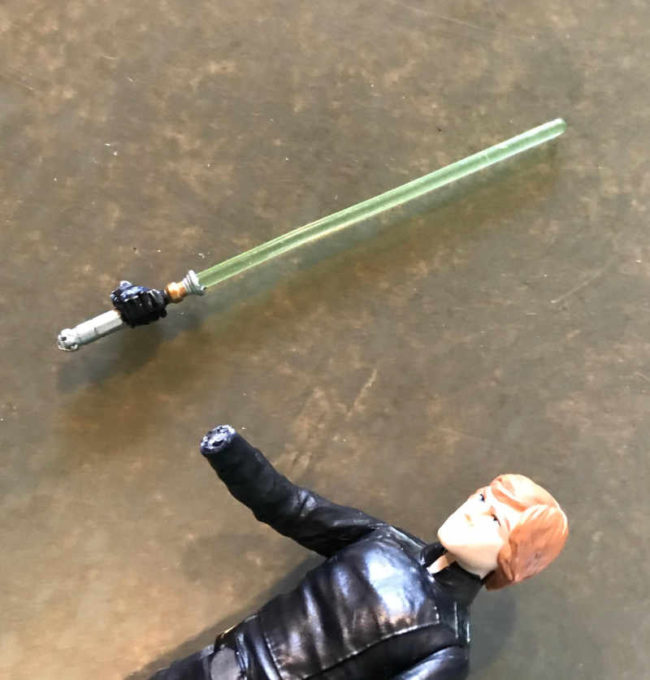 My friend’s Luke Skywalker toy happened to break in the perfect spot