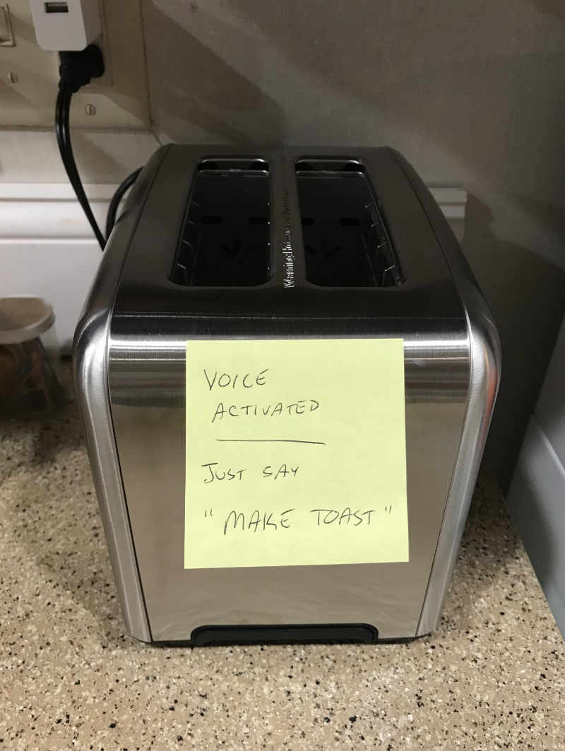Bought a new toaster and couldn’t wait to try this. The kids fell for it