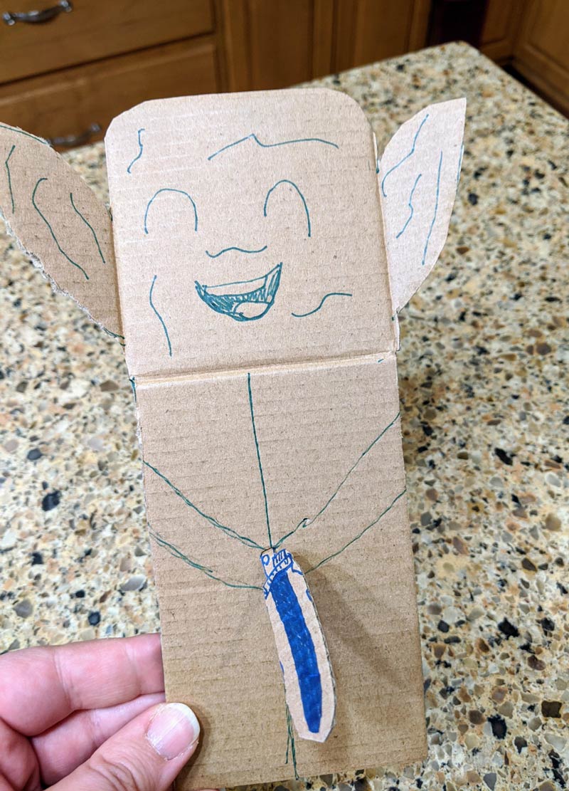 My daughter can't figure out why we can't stop laughing at the Yoda she made