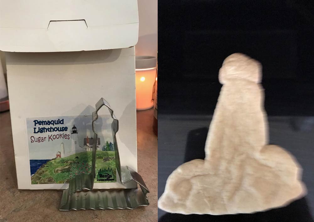 My mom made some lighthouse cookies. They came out half-cocked