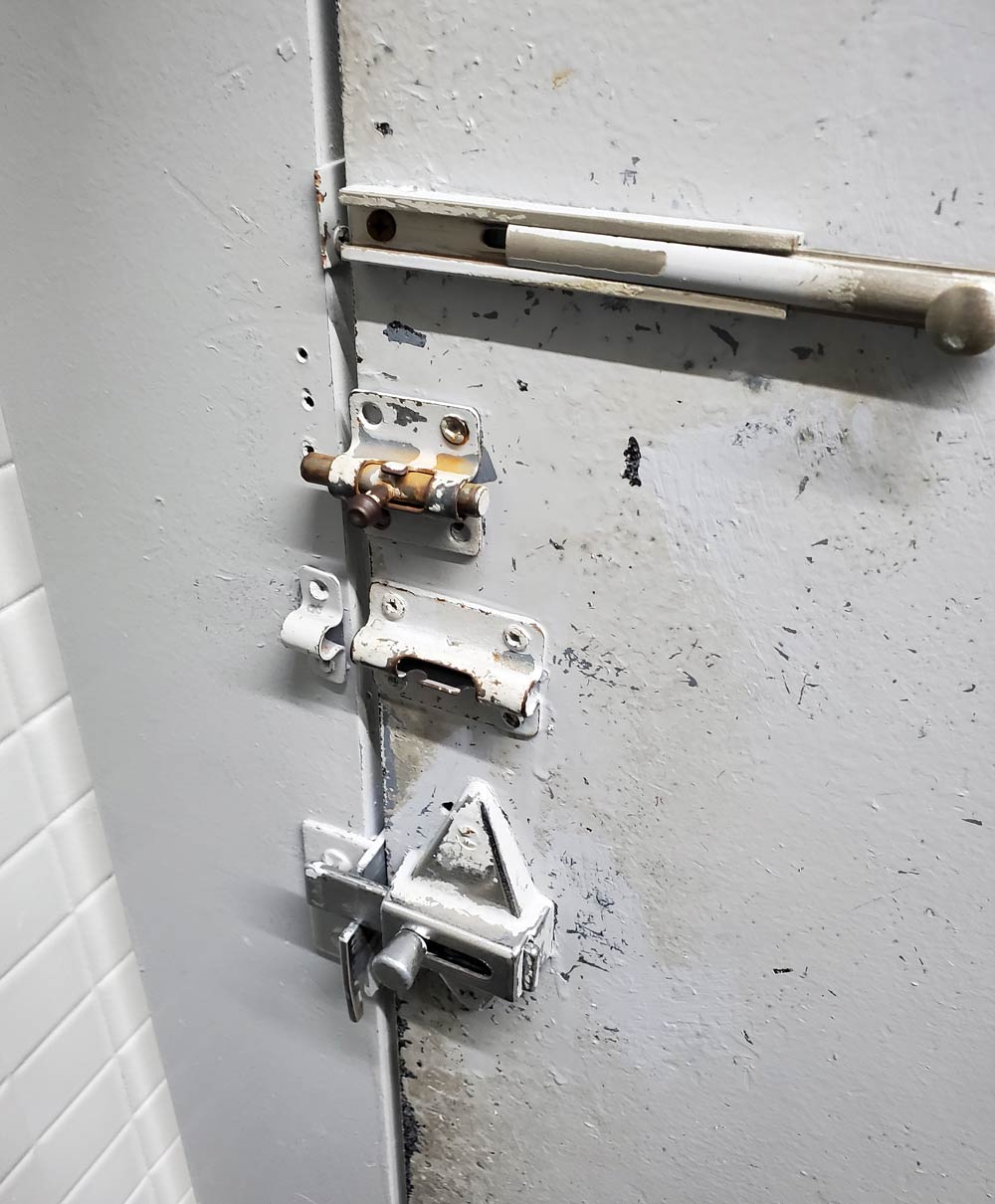 I used a gas station bathroom stall that had 4 locks and all of them were wrong