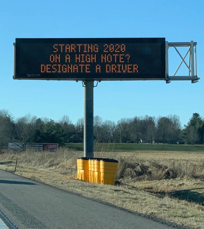 On day 1 of marijuana legalization in Illinois, this was the interstate signage as you drove in
