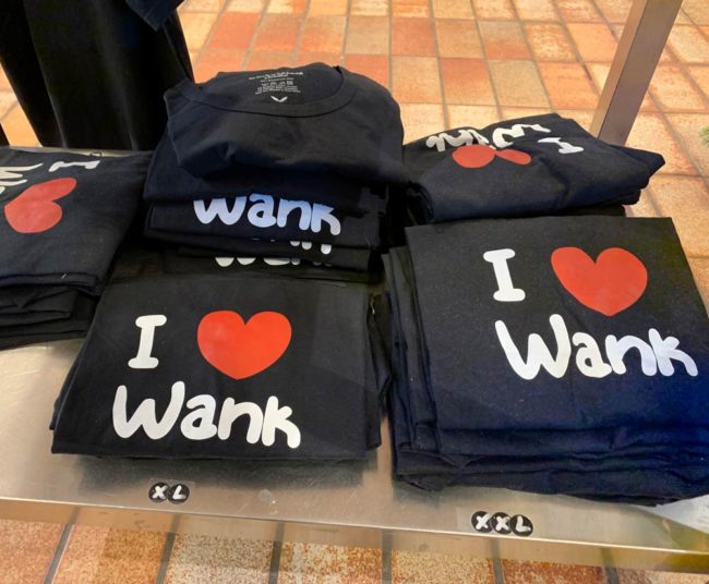 There is a mountain in Germany called Wank. They sell merchandise at the top
