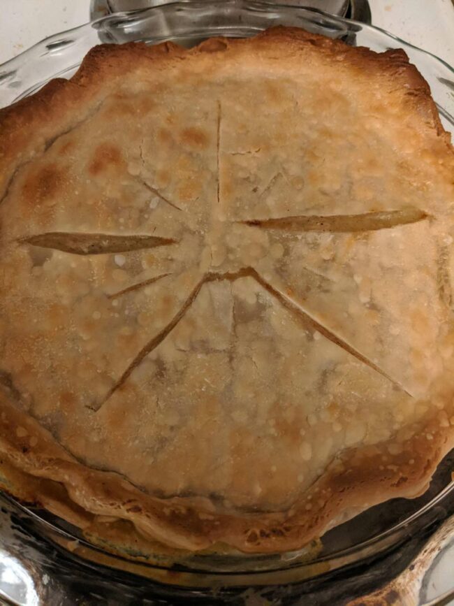 My chicken pot pie came out looking pretty angry
