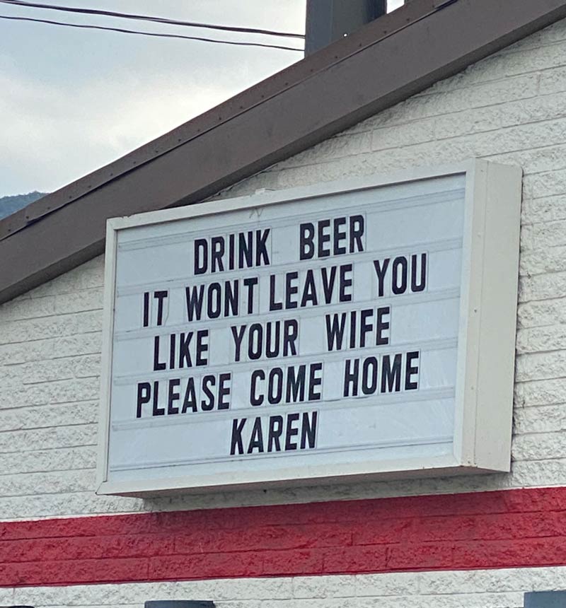 This sign at my local bar