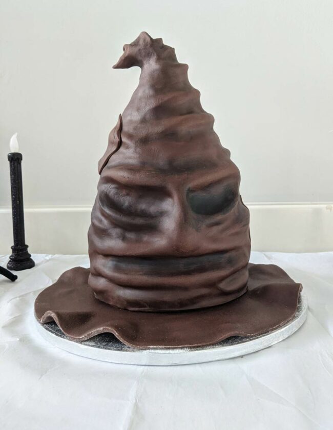 This Harry Pooper Sorting Hat birthday cake made by my wife