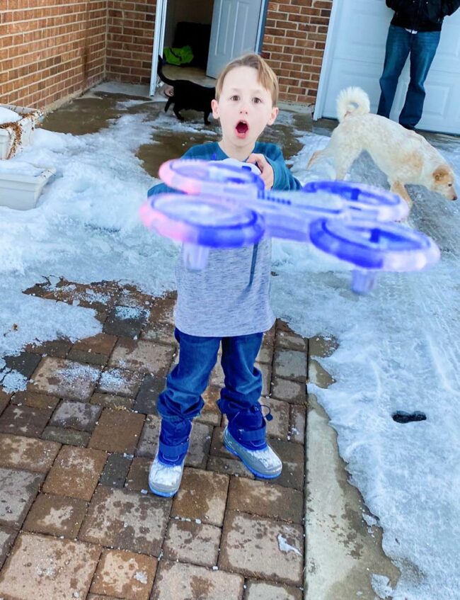 The moment before I was hit with my son’s new drone