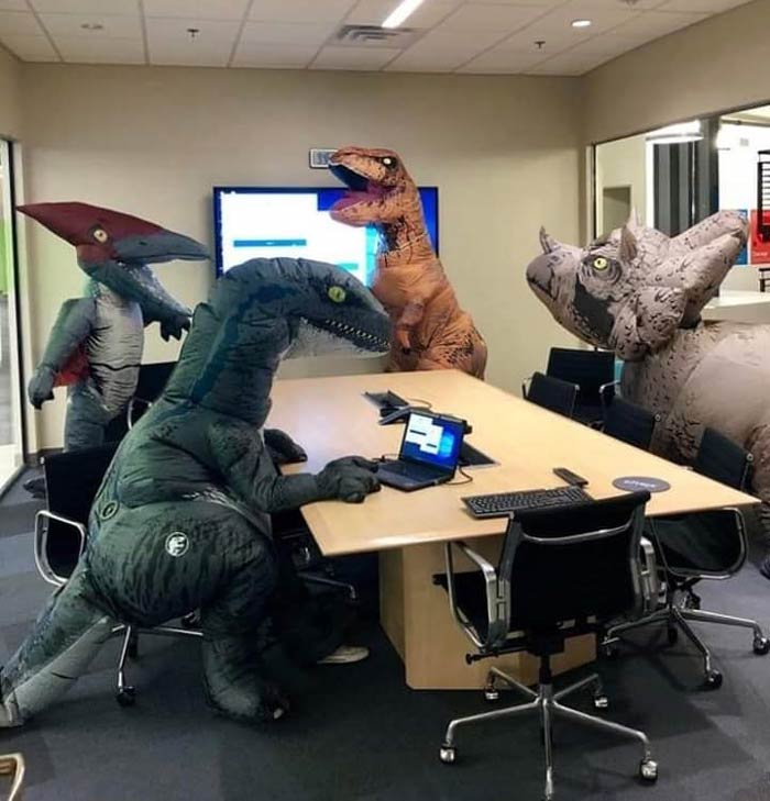 Meanwhile at the Jurassic Park office