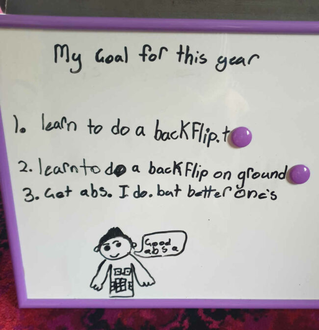 My 8 year old brother has set his goals for 2020!