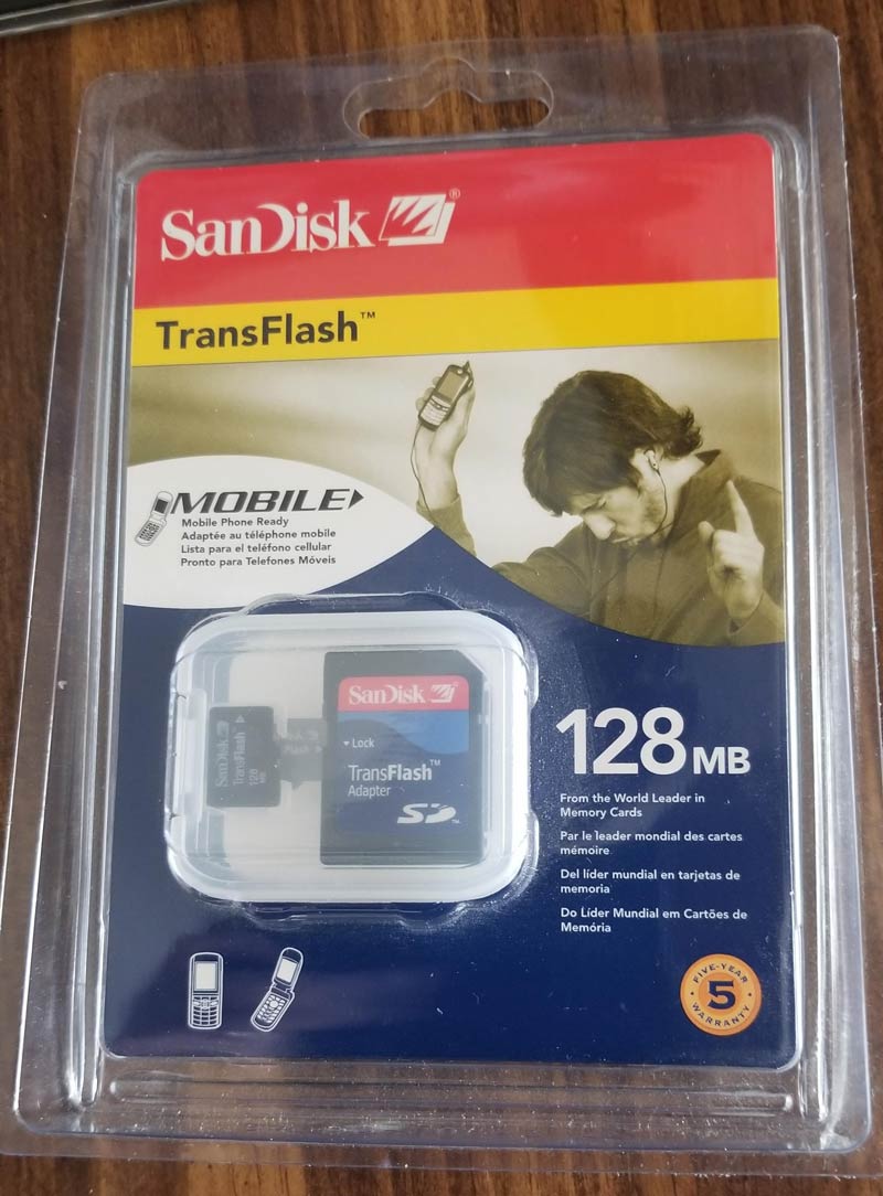 My mom bought me a MicroSD card from a garage sale. She knew I was looking for a larger one for my phone
