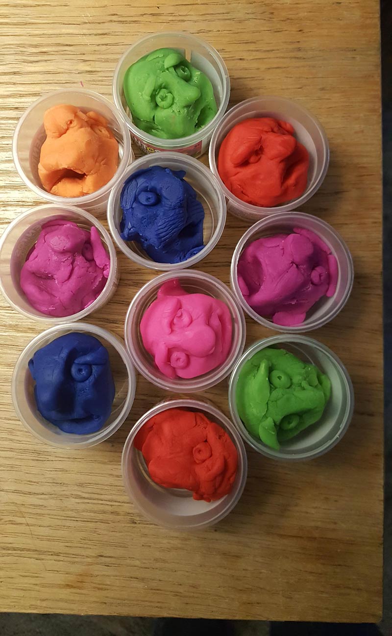 I opened up the playdough and was greeted by this