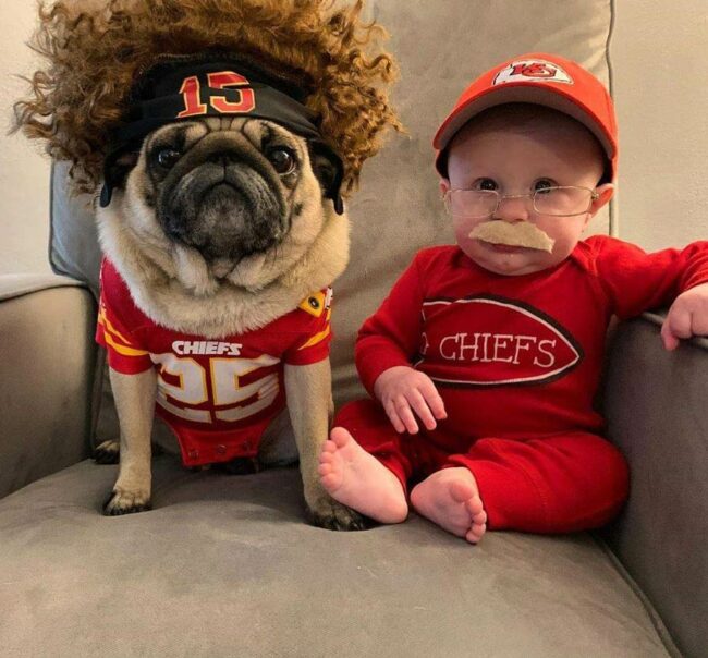 Pugtrick Mahomes and Candy Reid