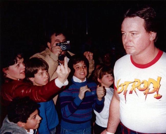I knew we shouldn’t have taken mom to meet Roddy Piper. (WWF mid 80's)