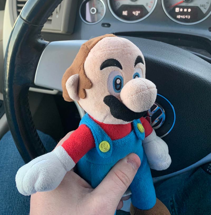 My son cut the hat off his Mario. Didn’t realize it was Ron Jeremy hiding under there