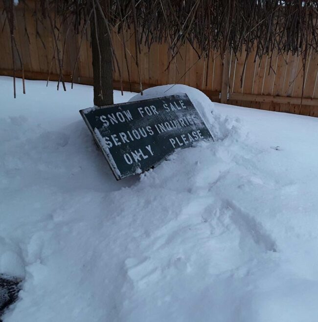 My grandfather has put out this sign every winter for 5 years