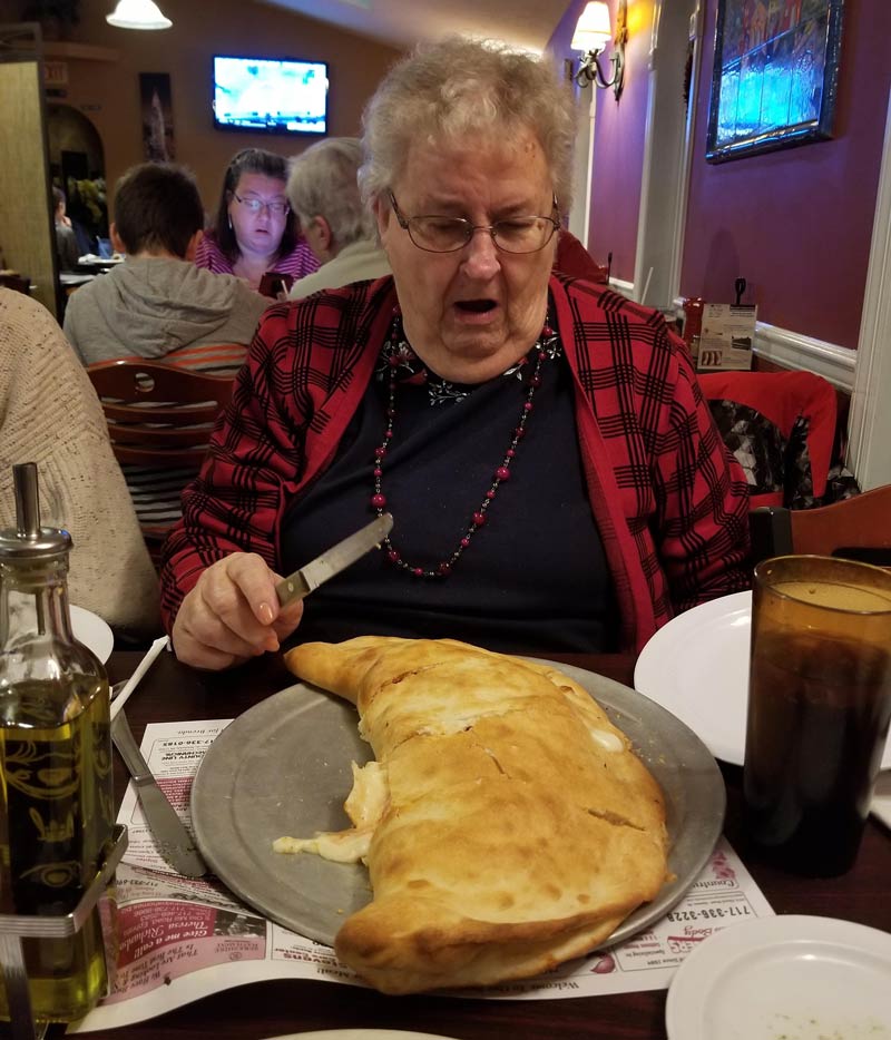 My grandma and her "small" Stromboli