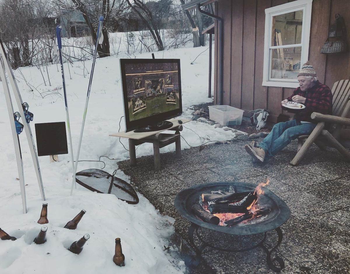 My uncle's Superbowl party in Minnesota