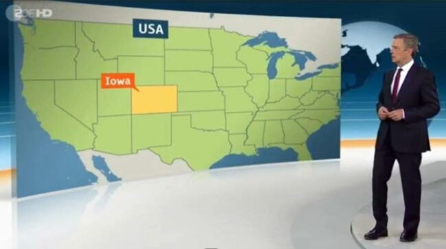 The location of Iowa, according to German TV