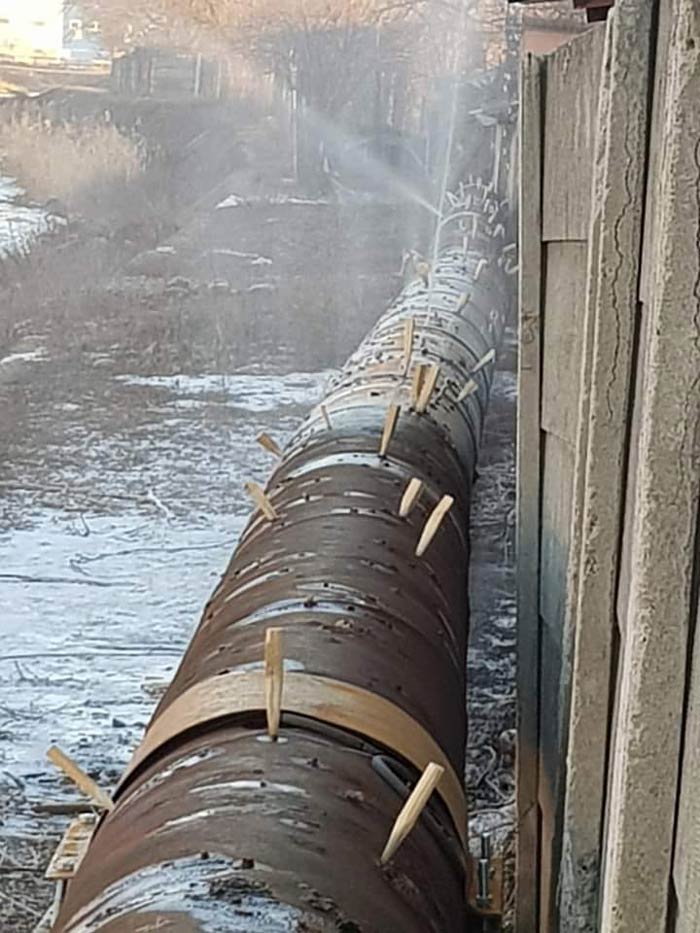 Water pipe in Romania, they've found a use for their stockpile of vampire stakes
