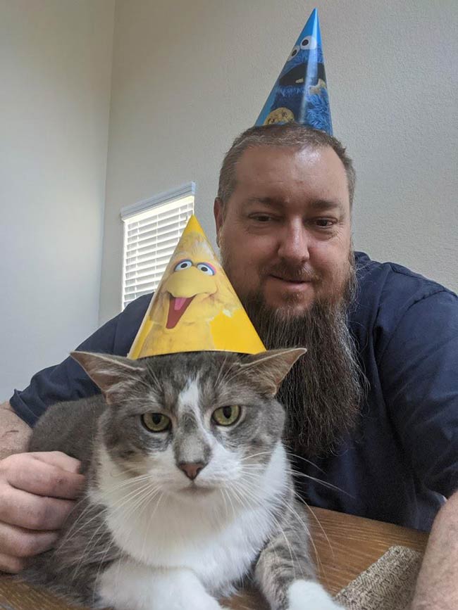 Cat not happy I'm isolated and made him celebrate my 50th
