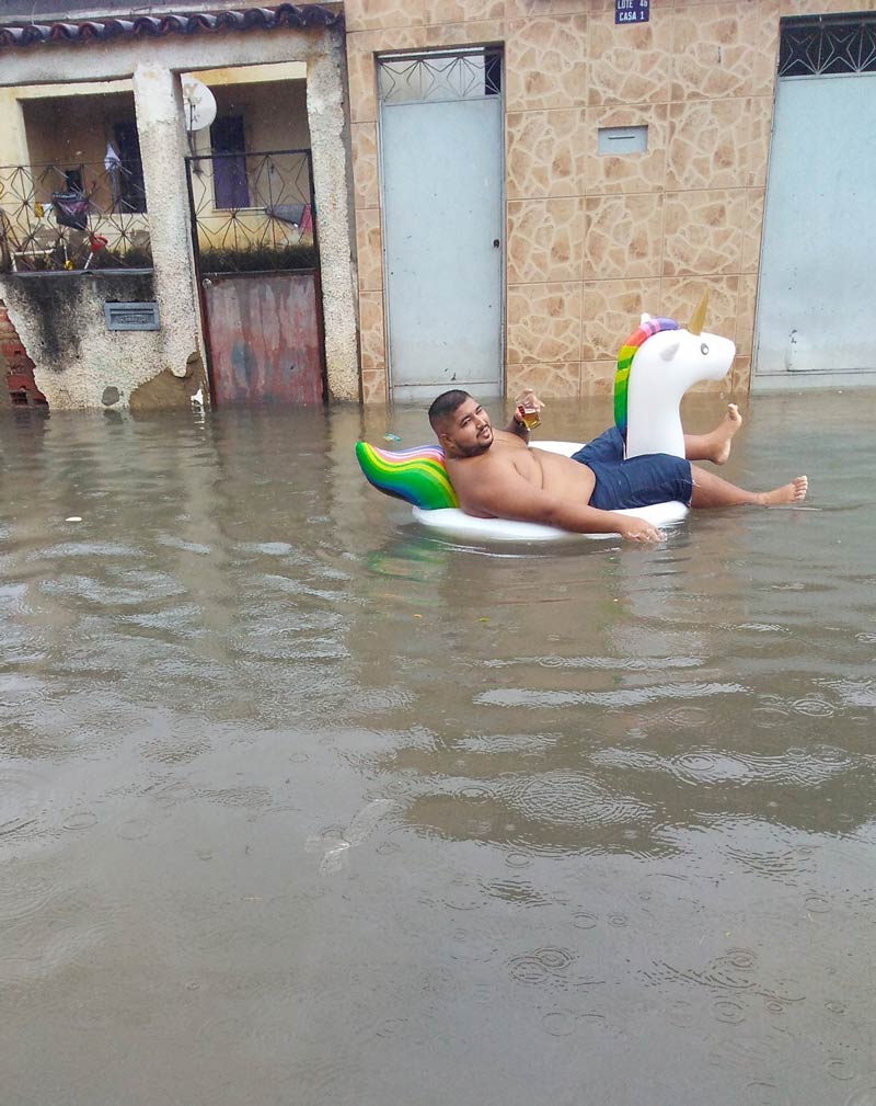 Flooded street in Brazil