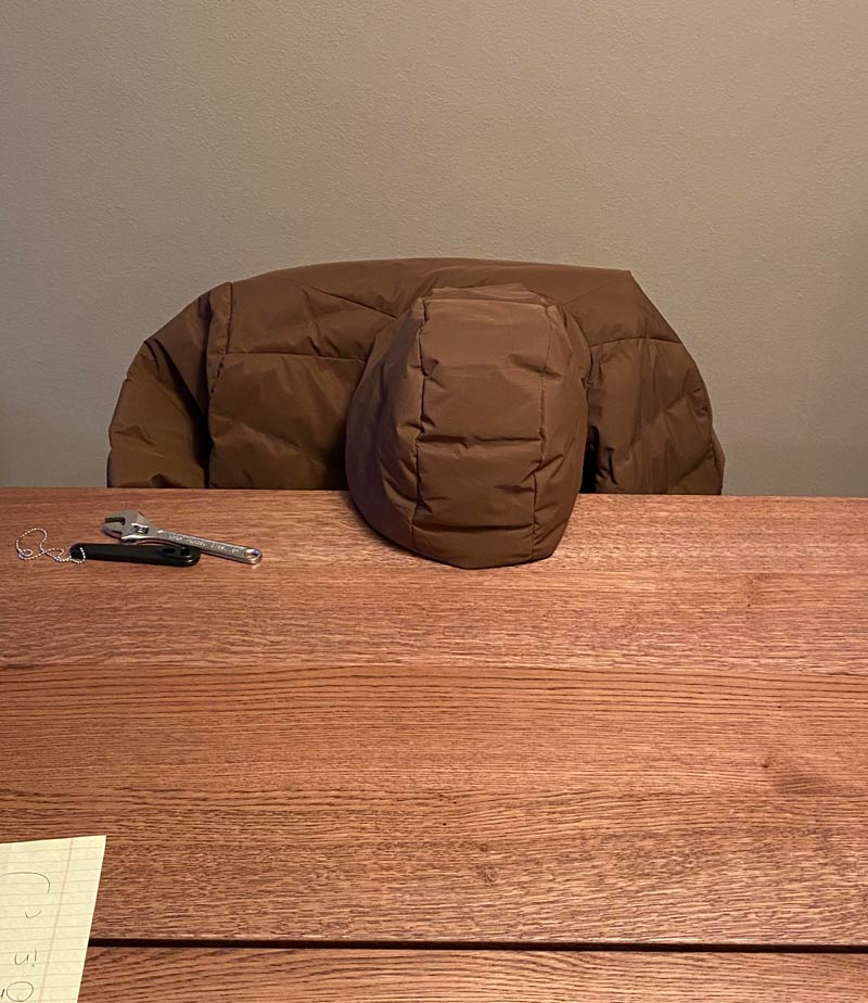My wife sent me this picture while I was at work to tell me my jacket was depressed
