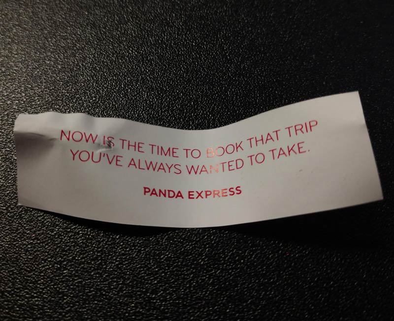Some excellent, timely advice from Panda Express