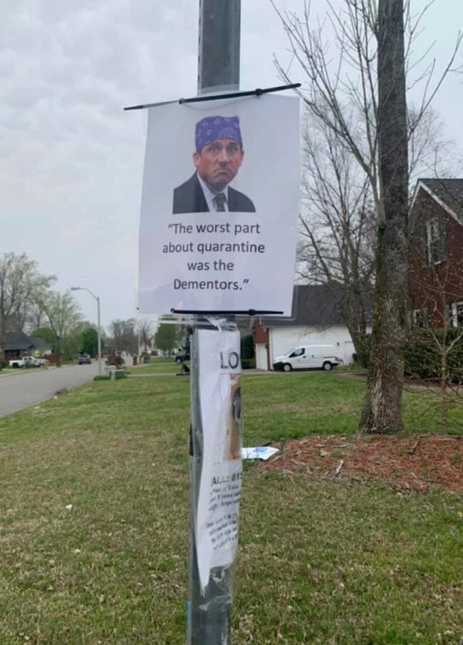 This sign posted in my neighborhood..